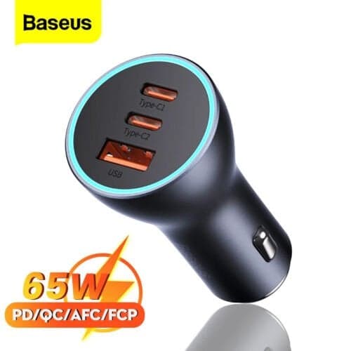 Baseus Golden Contactor Pro Автомобільна зарядка 65W (2×USB-C + USB-A)