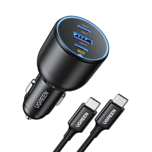 Ugreen Автомобільна зарядка 130W (2×USB-C PD 100W + USB-A)